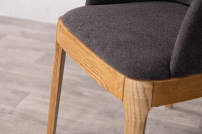 calais carver chair dark grey  close up